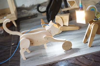 Cat lamp design file, printable template ,laser cut ,CNC - LoyocaWorkshop