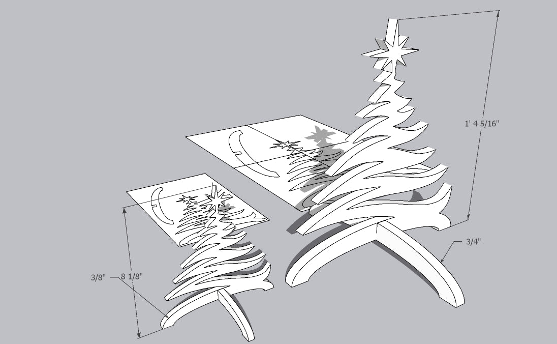 Christmas tree ,printable template ,laser cut ,CNC - LoyocaWorkshop