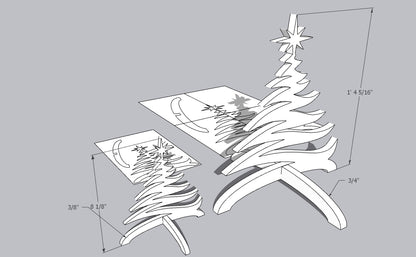 Christmas tree ,printable template ,laser cut ,CNC - LoyocaWorkshop