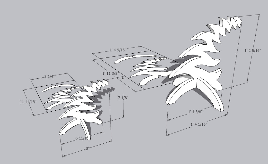 Christmas bent tree ,printable template ,laser cut ,CNC - LoyocaWorkshop