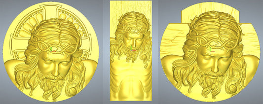 Icon of Jesus Christ, 3D STL Model, CNC Router Engraver, Artcam, Aspire ,3D printing