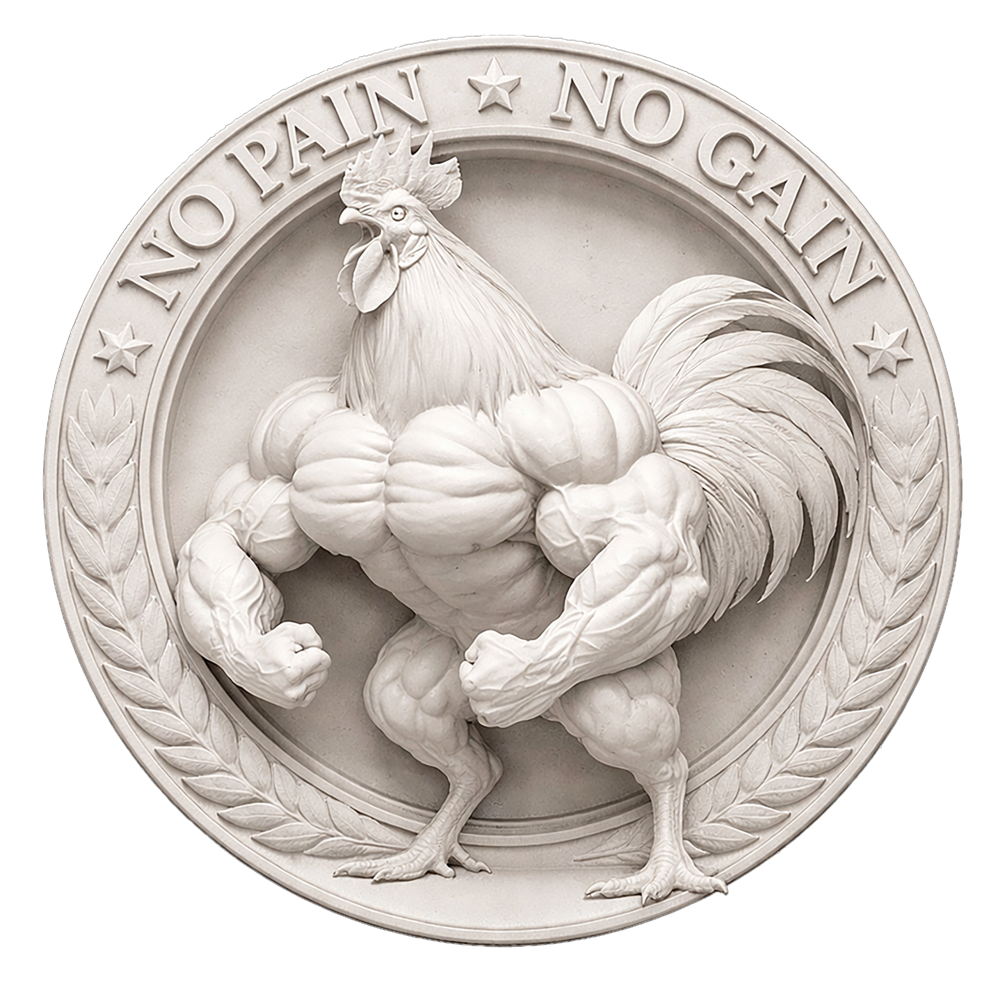 No pain no gain, 3D STL Model, CNC Router Engraver, Artcam, Aspire ,3D printing