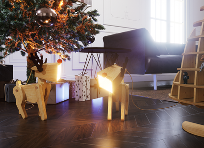 Reindeer lamp design file, printable template ,laser cut ,CNC - LoyocaWorkshop