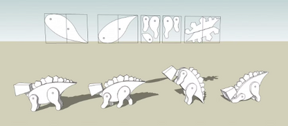 Stegosaurus lamp design file, printable template ,laser cut ,CNC - LoyocaWorkshop