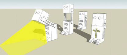 Robot lamp design file, printable template ,laser cut ,CNC - LoyocaWorkshop