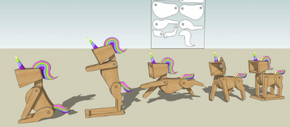 Unicorn lamp design file, printable template ,laser cut ,CNC - LoyocaWorkshop