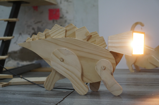 Stegosaurus lamp design file, printable template ,laser cut ,CNC - LoyocaWorkshop