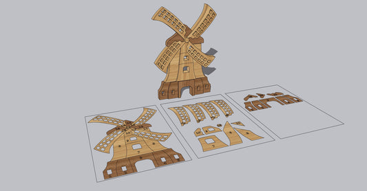 Windmill pattern, 2D pattern for cutting with scrollsaw or CNC machine