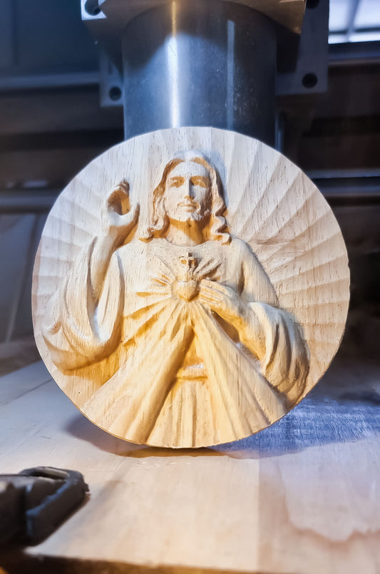 Jesus divine mercy - round carving, 3D STL Model, CNC Router Engraver, Artcam, Aspire