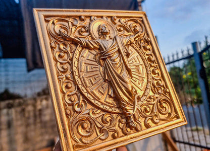 Jesus Ascension body and with frame, 3D STL Model, CNC Router Engraver, Artcam, Aspire ,3D printing