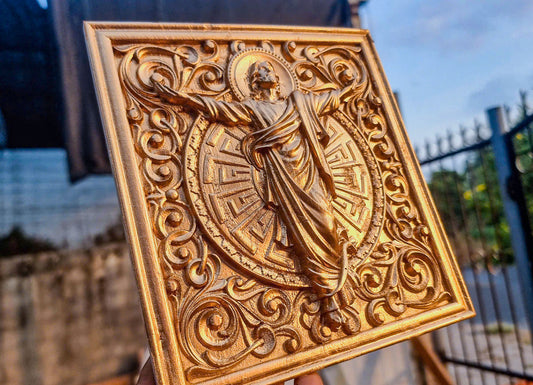 Jesus Ascension body and with frame, 3D STL Model, CNC Router Engraver, Artcam, Aspire ,3D printing