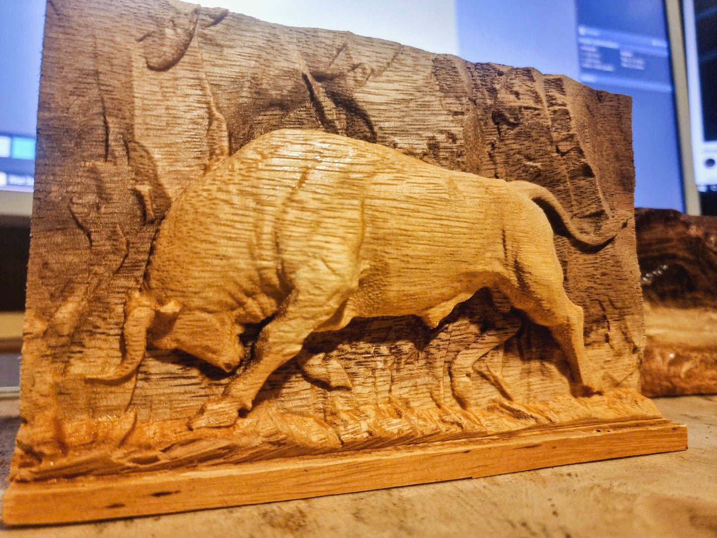 Bull rock, 3D STL Model, CNC Router Engraver, Artcam, Aspire ,3D printing