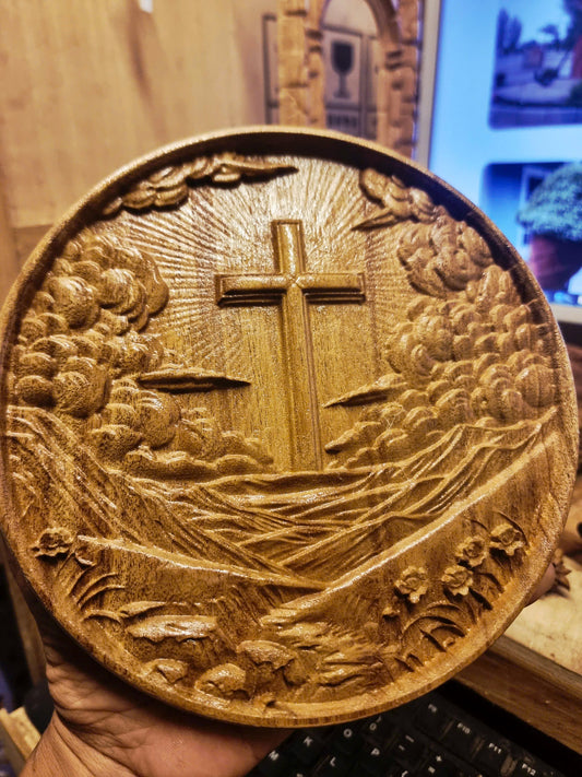 Cross round frame, 3D STL Model, CNC Router Engraver, Artcam, Aspire ,3D printing