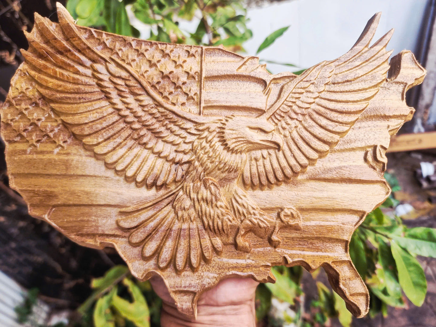 Eagle and US flag, 3D STL Model, CNC Router Engraver, Artcam, Aspire ,3D printing